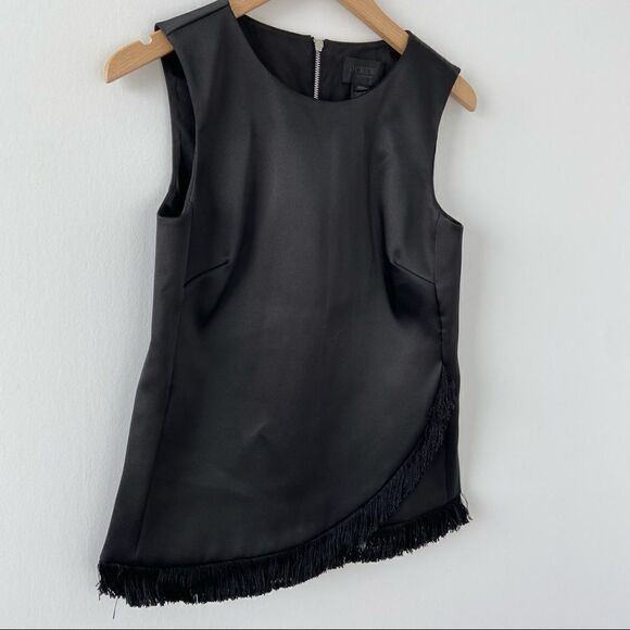J.CREW Collection satin sleeveless shell Top with fringe sz XS/S - Picture 7 of 7